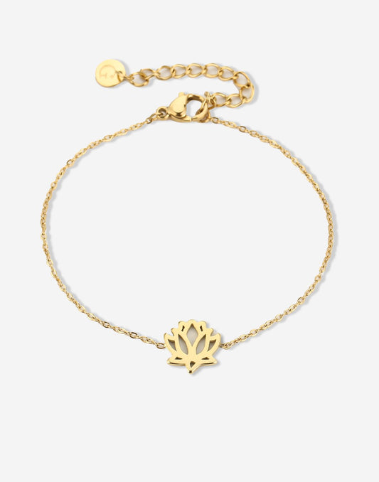 armband lotus bloem goudkleurig