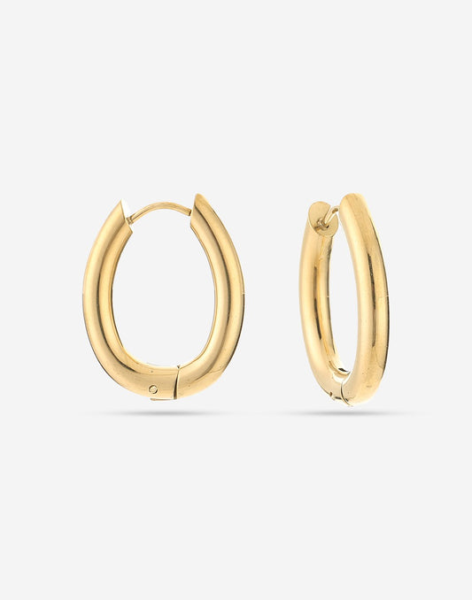 chunky oval hoop earrings