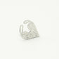 Ring met groot vintage hart zilverkleurig