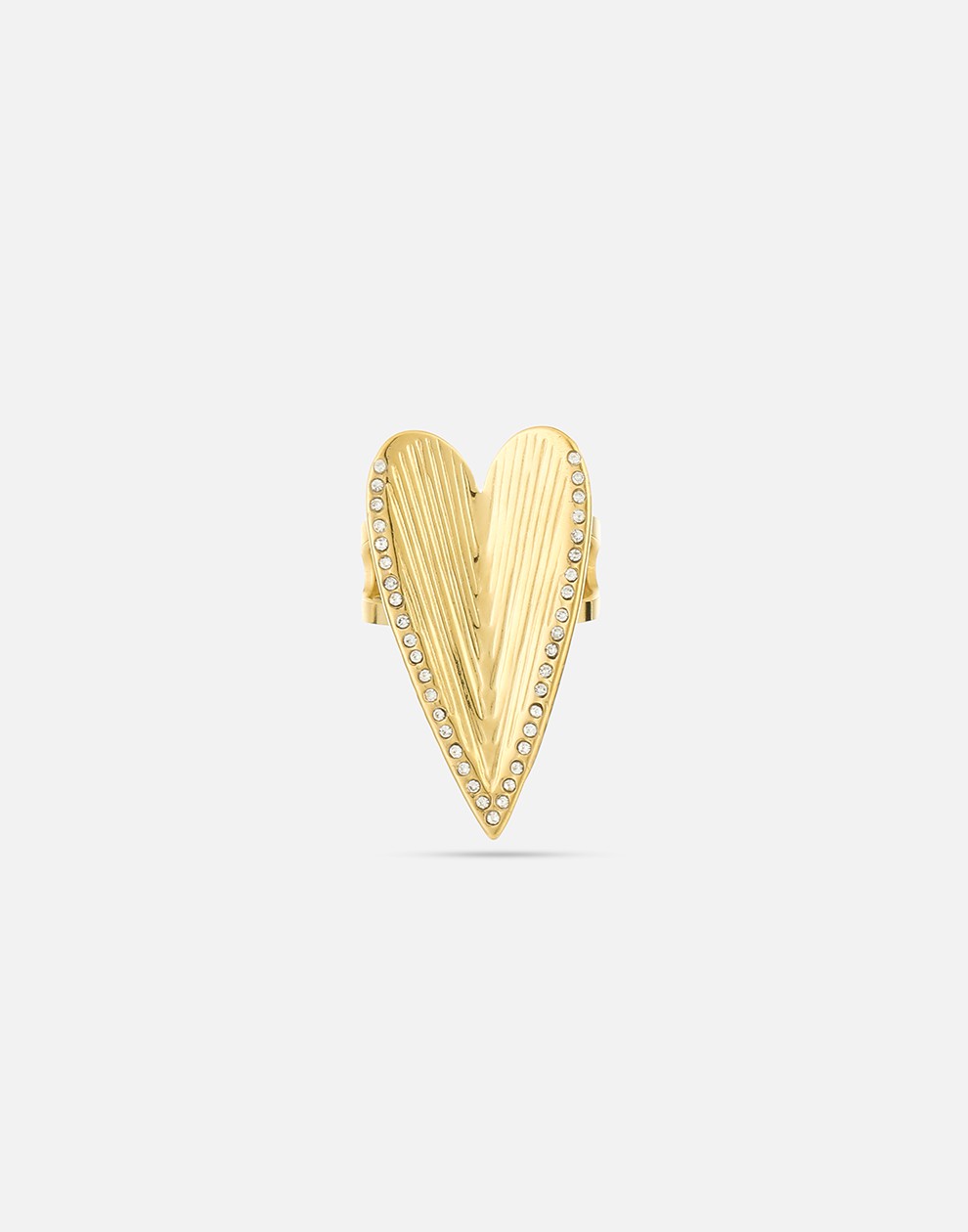 Statement ring hart met steentjes
