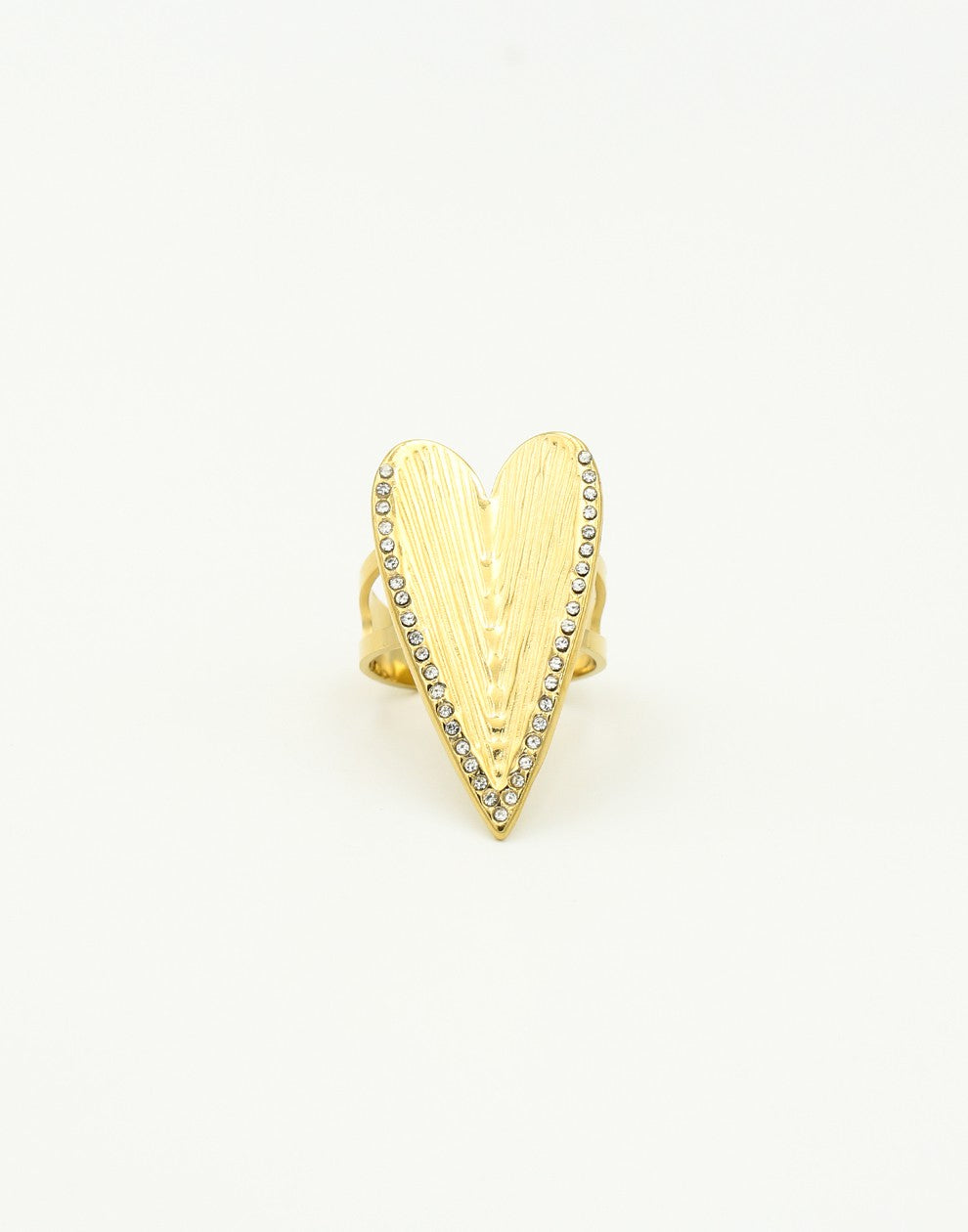 Statement ring hart met steentjes