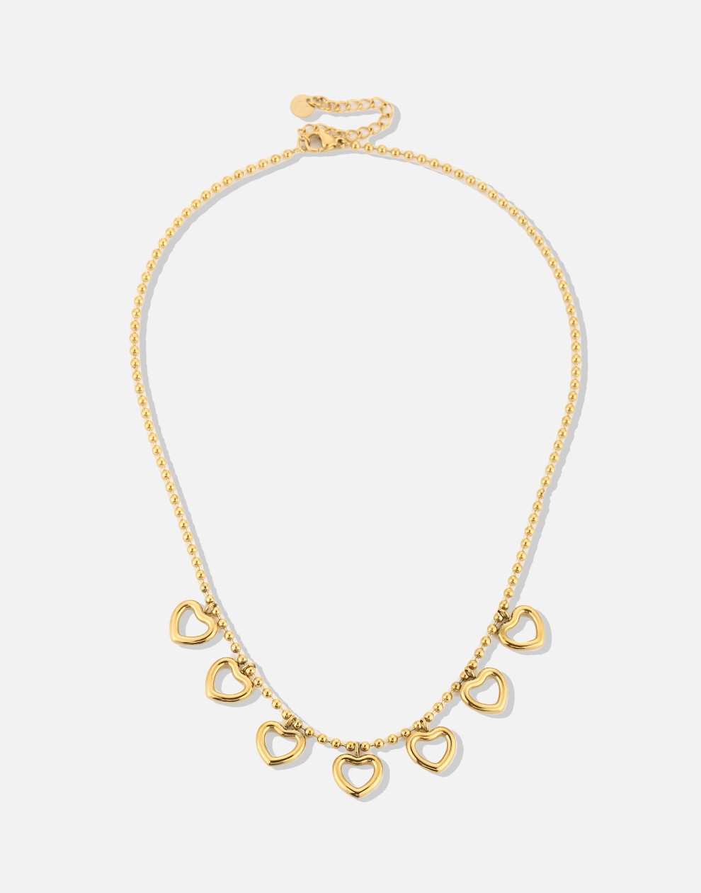 bedelketting open hartjes goudkleurig