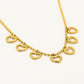 bedelketting open hartjes goudkleurig