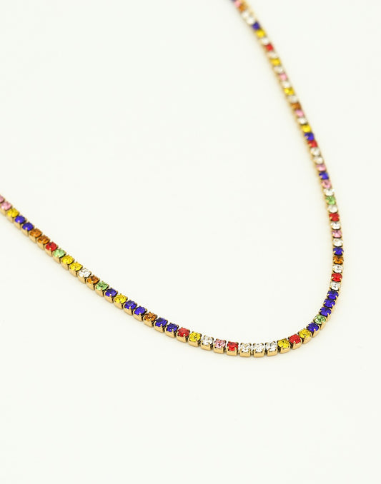 Tennis ketting kleurrijke stenen