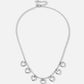 bedelketting open hartjes zilverkleurig
