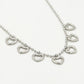bedelketting open hartjes zilverkleurig