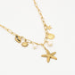 Bedelketting zeester goudkleurig