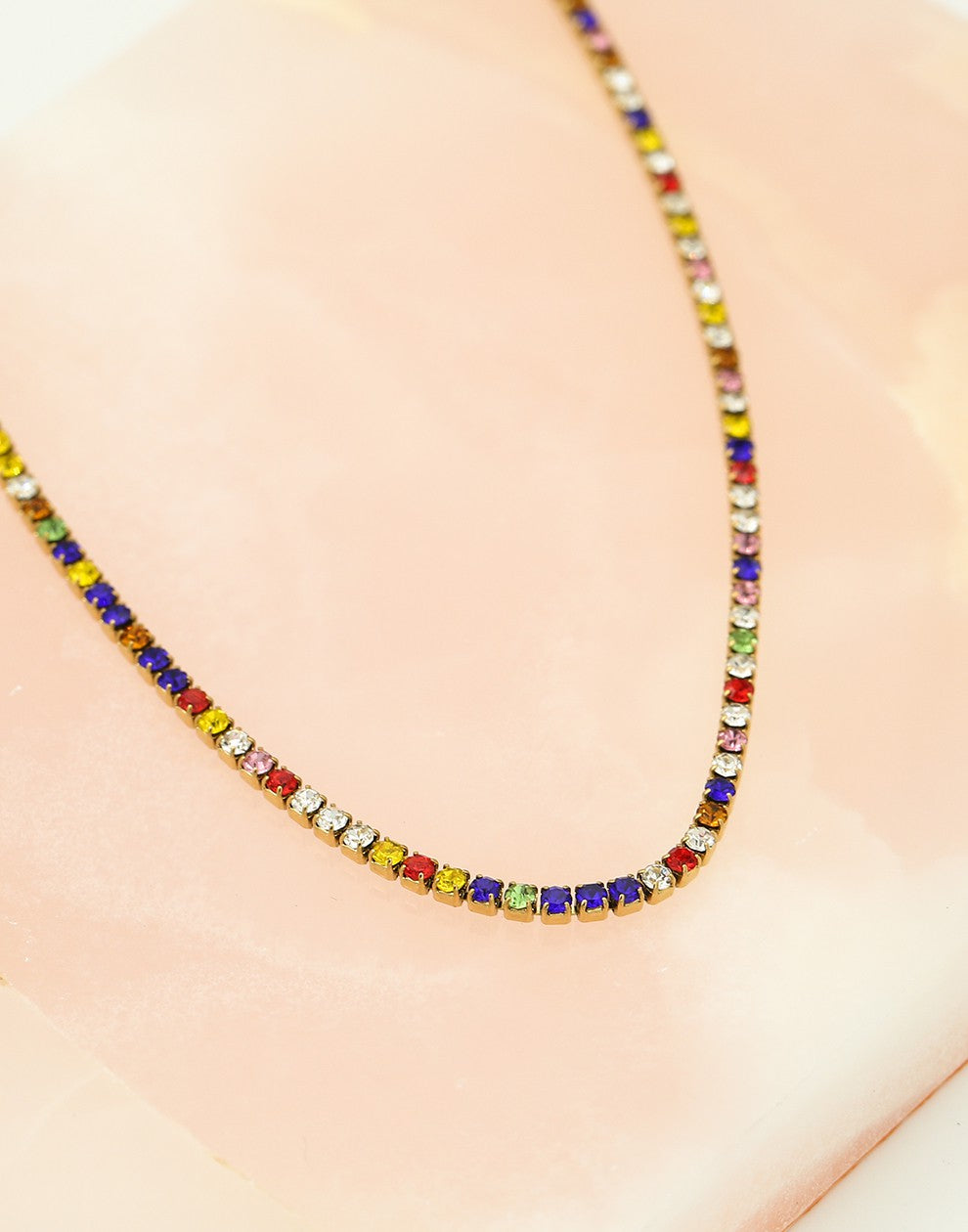 Tennis ketting kleurrijke stenen