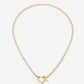 tennis ketting met hart slot goudkleurig