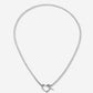 tennis ketting met hart slot zilverkleurig
