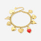 Bedelarmband multi hartjes goudkleurig