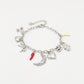 Schakelarmband multibedels zilverkleurig