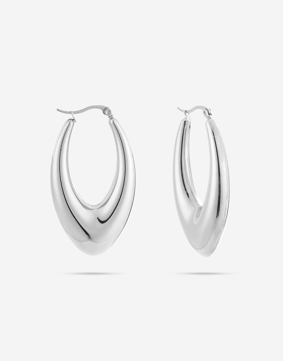 ovale chunky hoops zilverkleurig