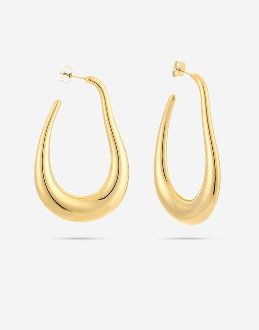 asymmetrische hoop oorbellen goudkleurig