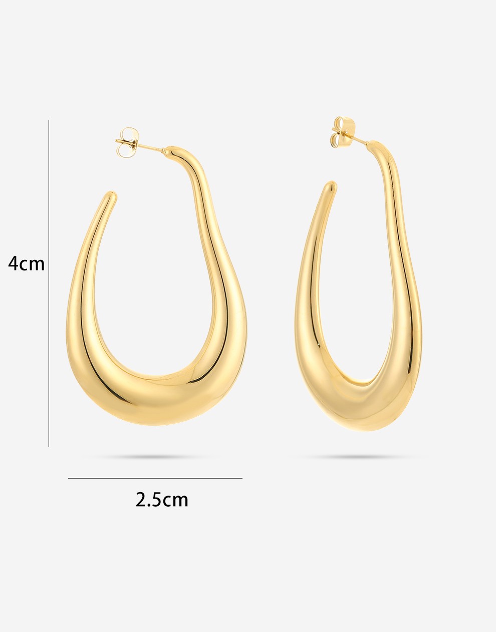 asymmetrische hoop oorbellen goudkleurig
