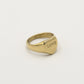 Zegelring hart love goudkleurig