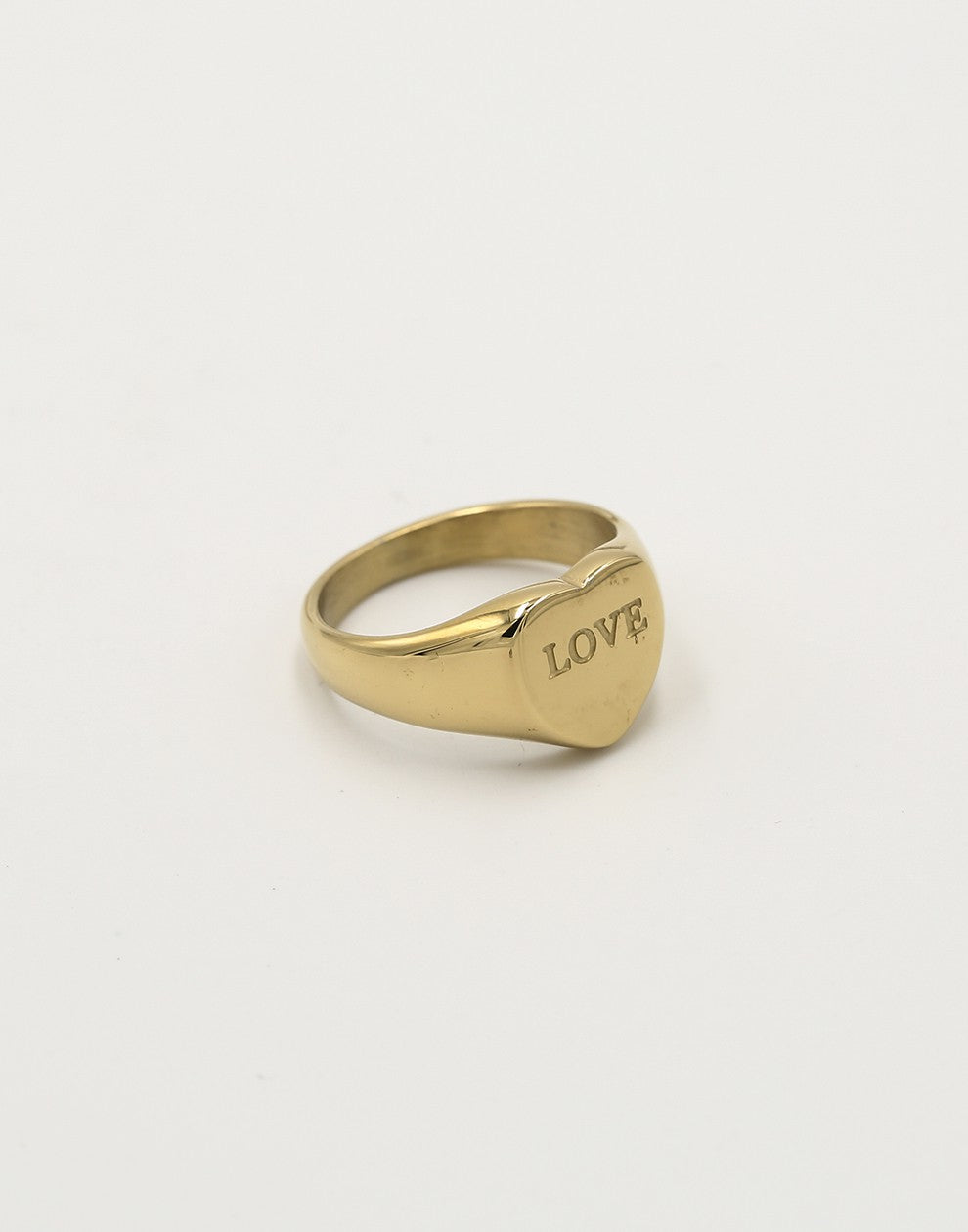 Zegelring hart love goudkleurig