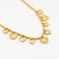 bolletjes ketting bali hartjes goudkleurig