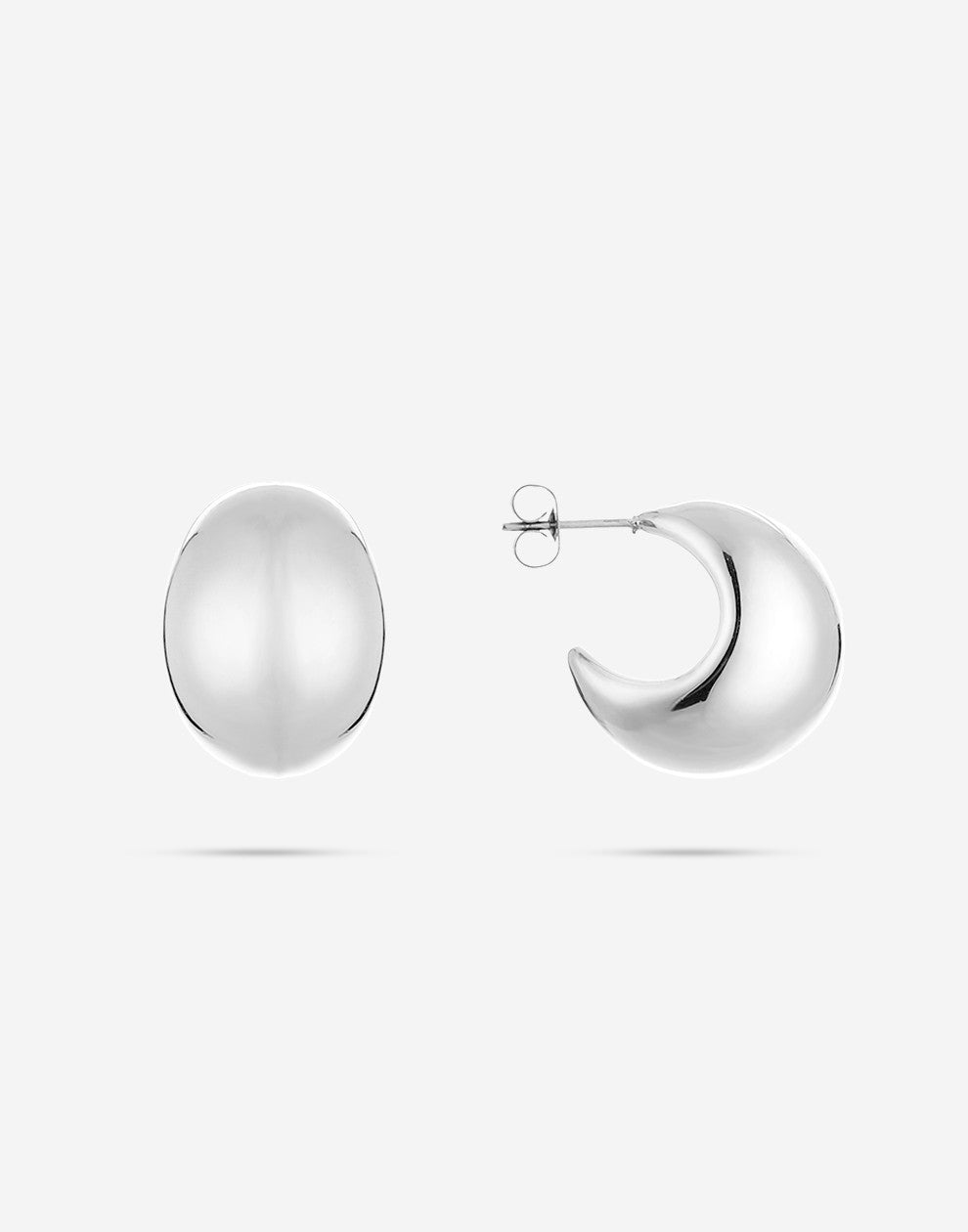 Chunky ball earrings silver-colored