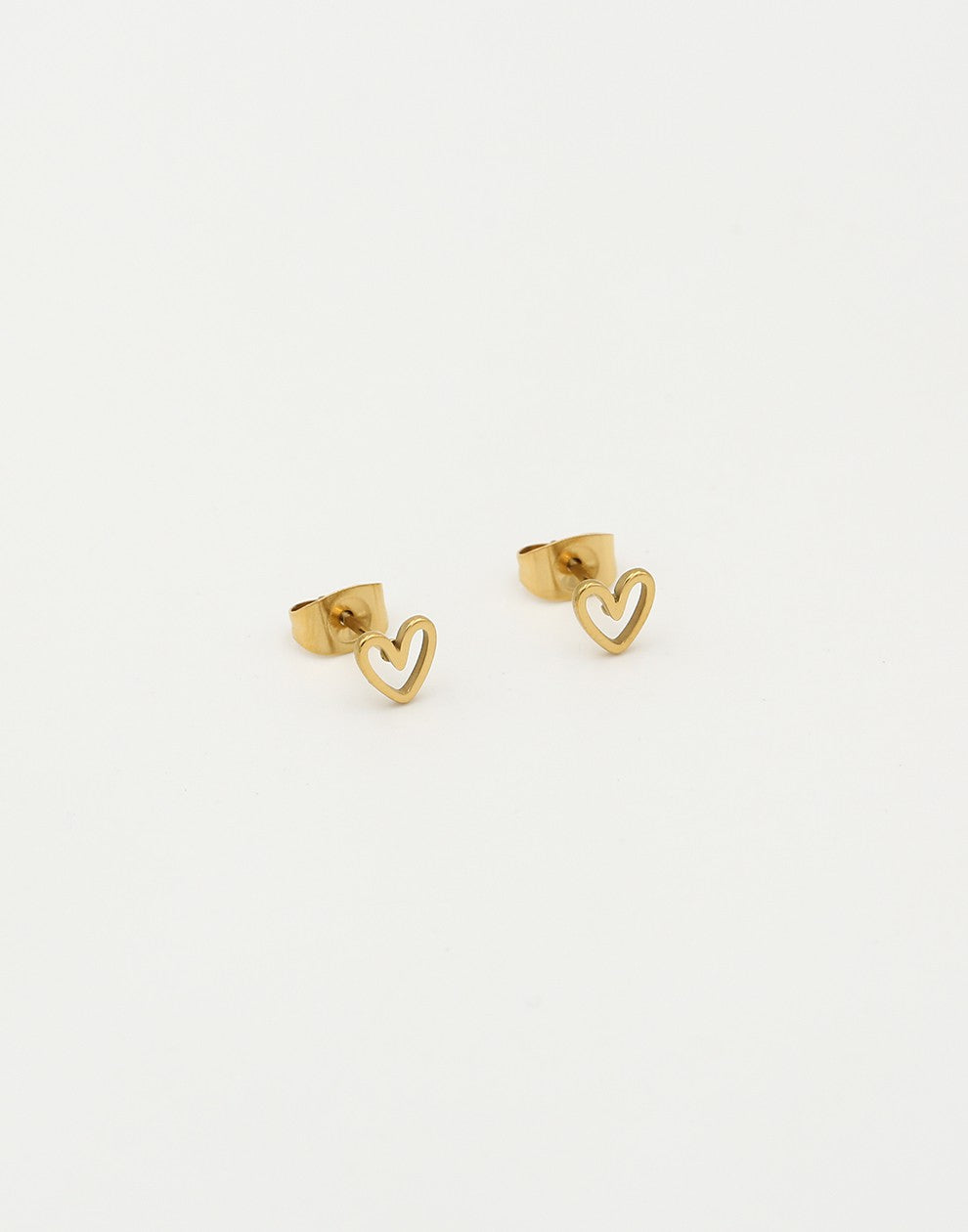 Studs vintage open hartjes goudkleurig