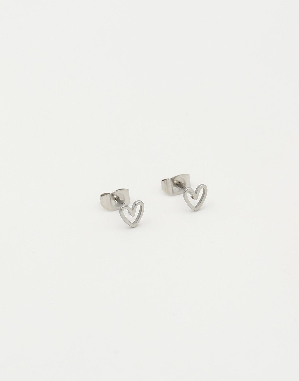studs vintage open hartjes zilverkleurig