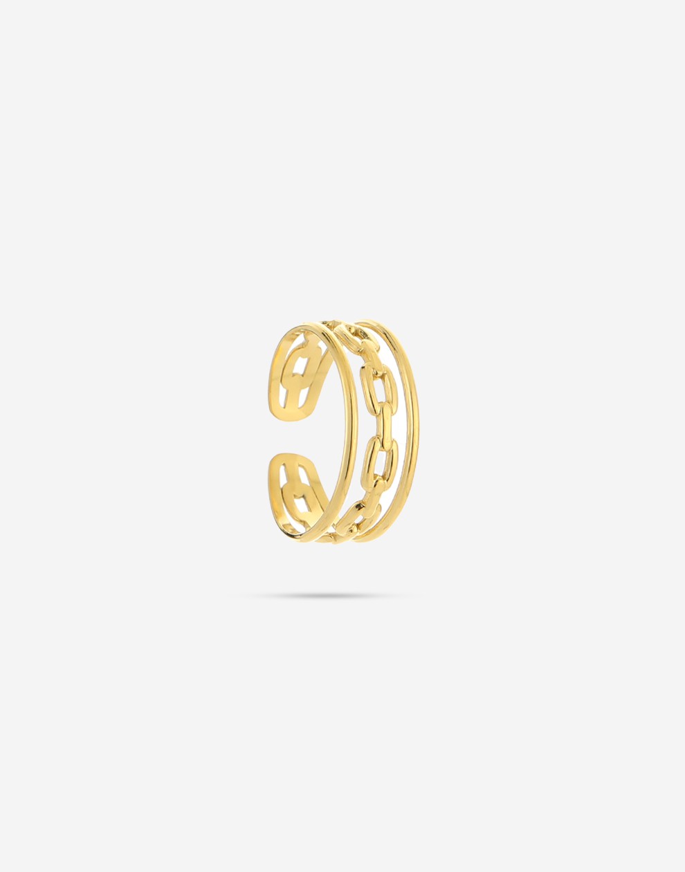 Ring triple goudkleurig