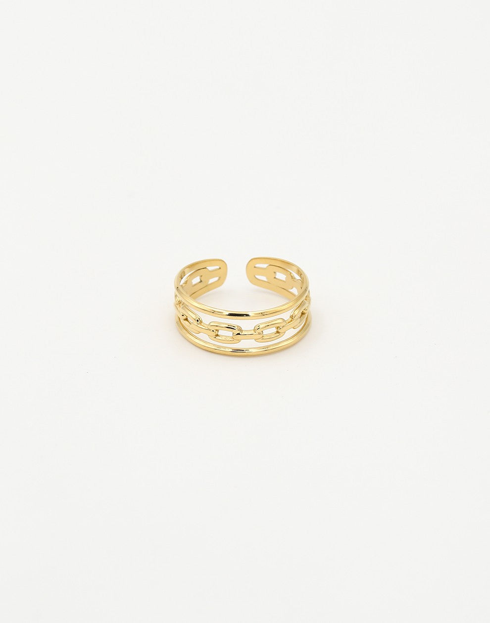 Ring triple goudkleurig