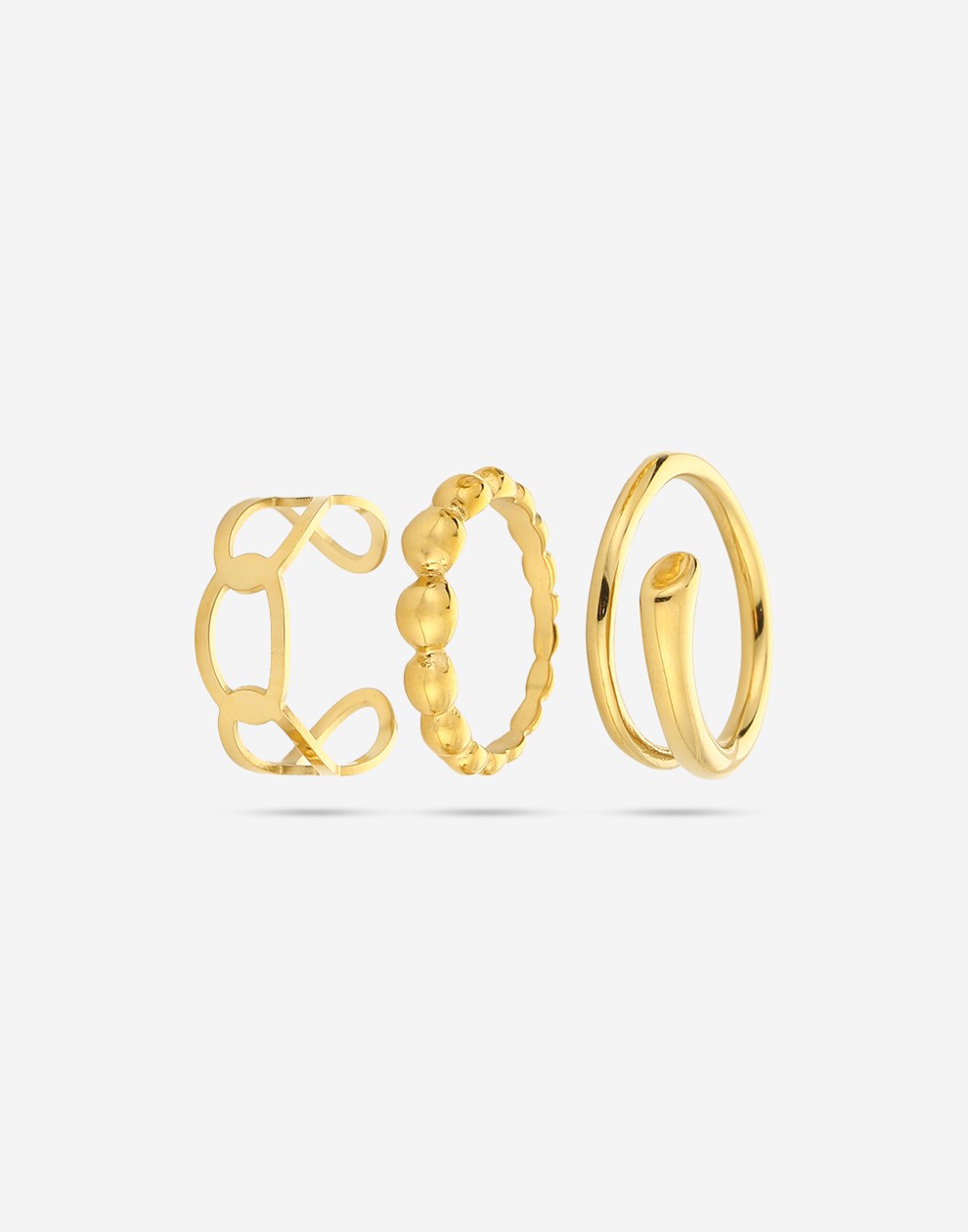 Ringen set mix chunky goudkleurig