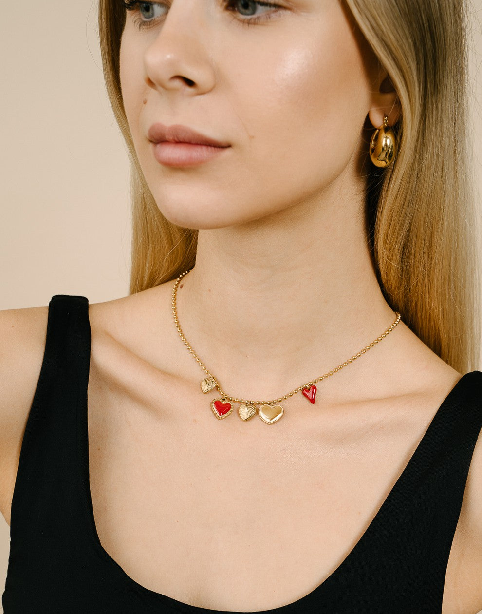 Ketting hartjes bedels