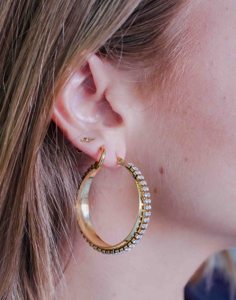 thick hoop met steentjes 45mm