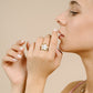Statement ring klaver parelmoer