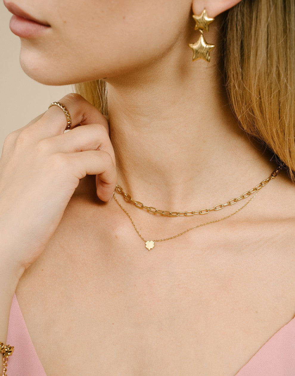 ketting kleine klaver goudkleurig