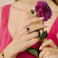 vintage statement ring zwarte steen