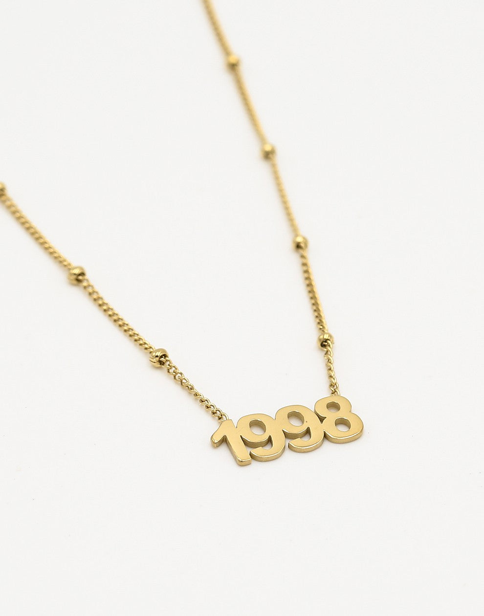 Ketting jaartal 1998 goudkleurig