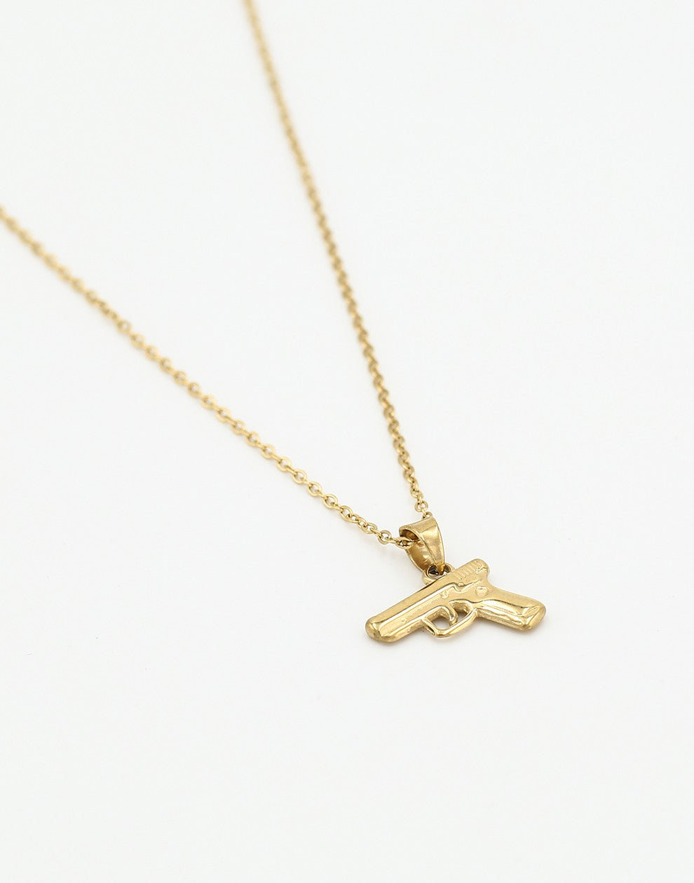 Gun necklace gold