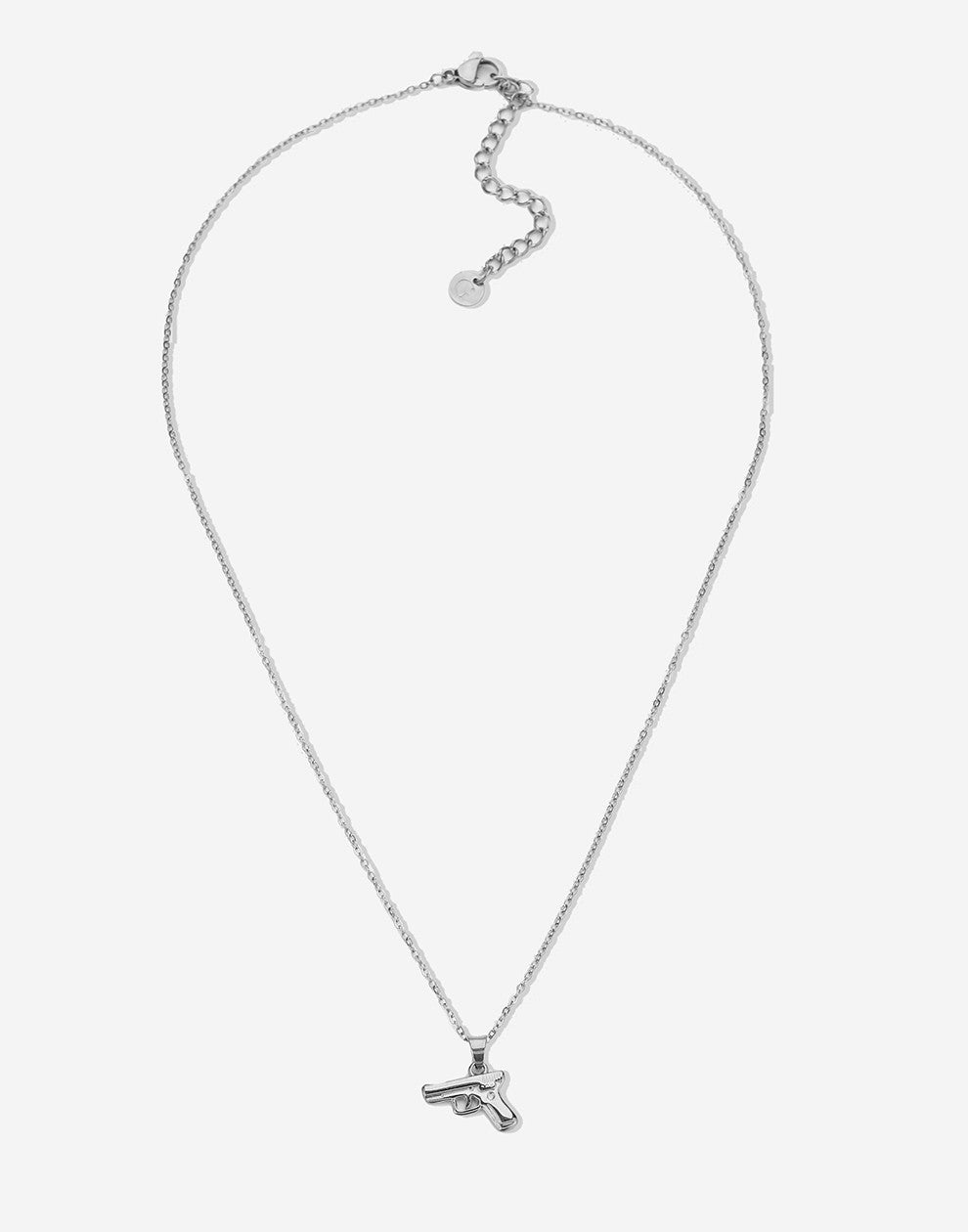 Gun necklace zilverkleurig