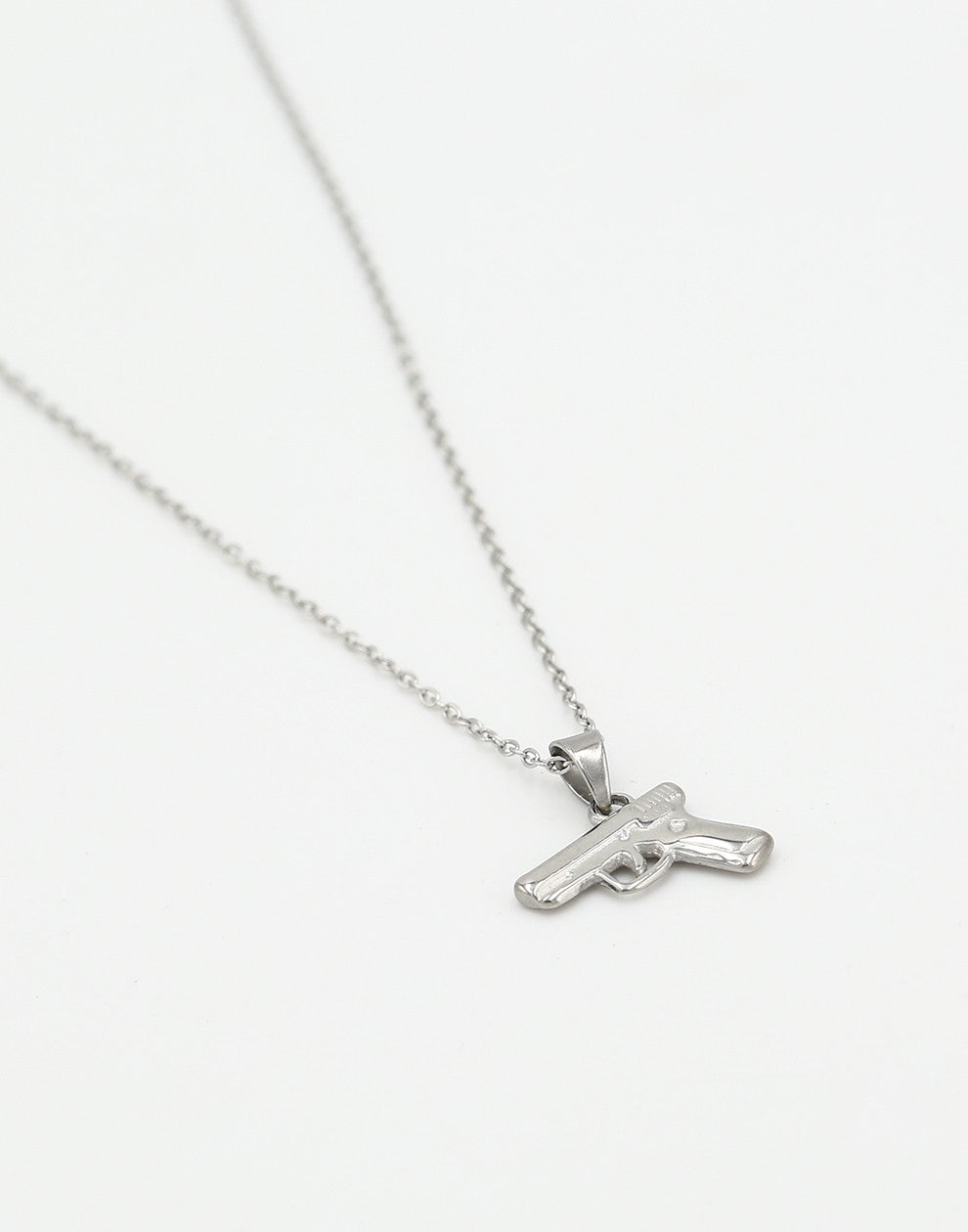 Gun necklace zilverkleurig