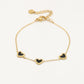 armband drie hartjes zwart goudkleurig