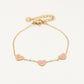 armband drie hartjes roze goudkleurig