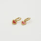 oorringen vintage hartjes rood goudkleurig