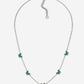 Necklace butterflies green silver colored