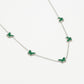Necklace butterflies green silver colored