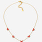 Ketting vlinders rood goudkleurig