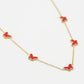 Ketting vlinders rood goudkleurig