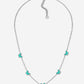 Necklace butterflies turquoise silver-colored