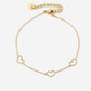 open hartjes armband goudkleurig