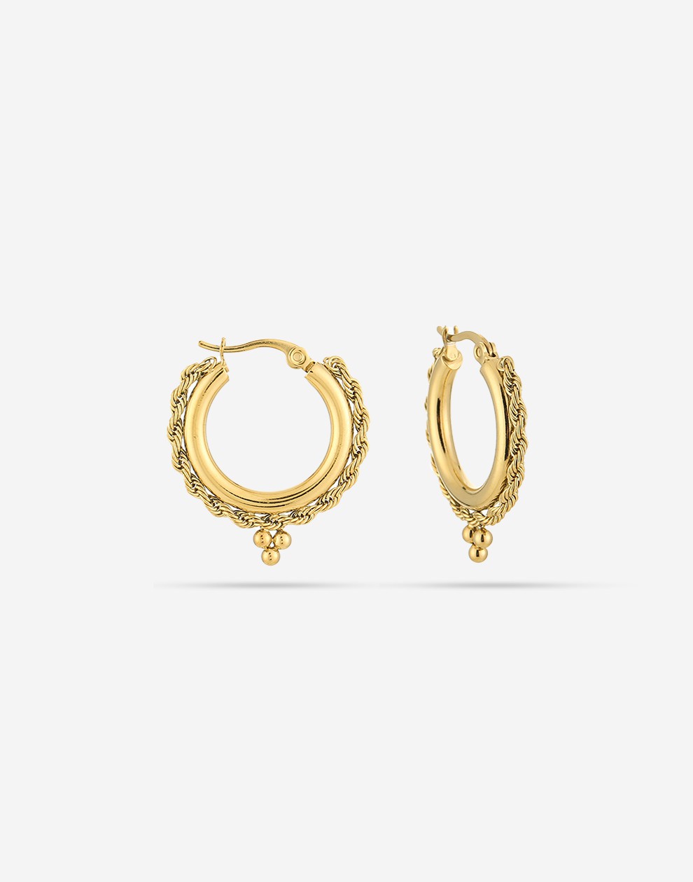 Hoops bali tribal 15mm goudkleurig