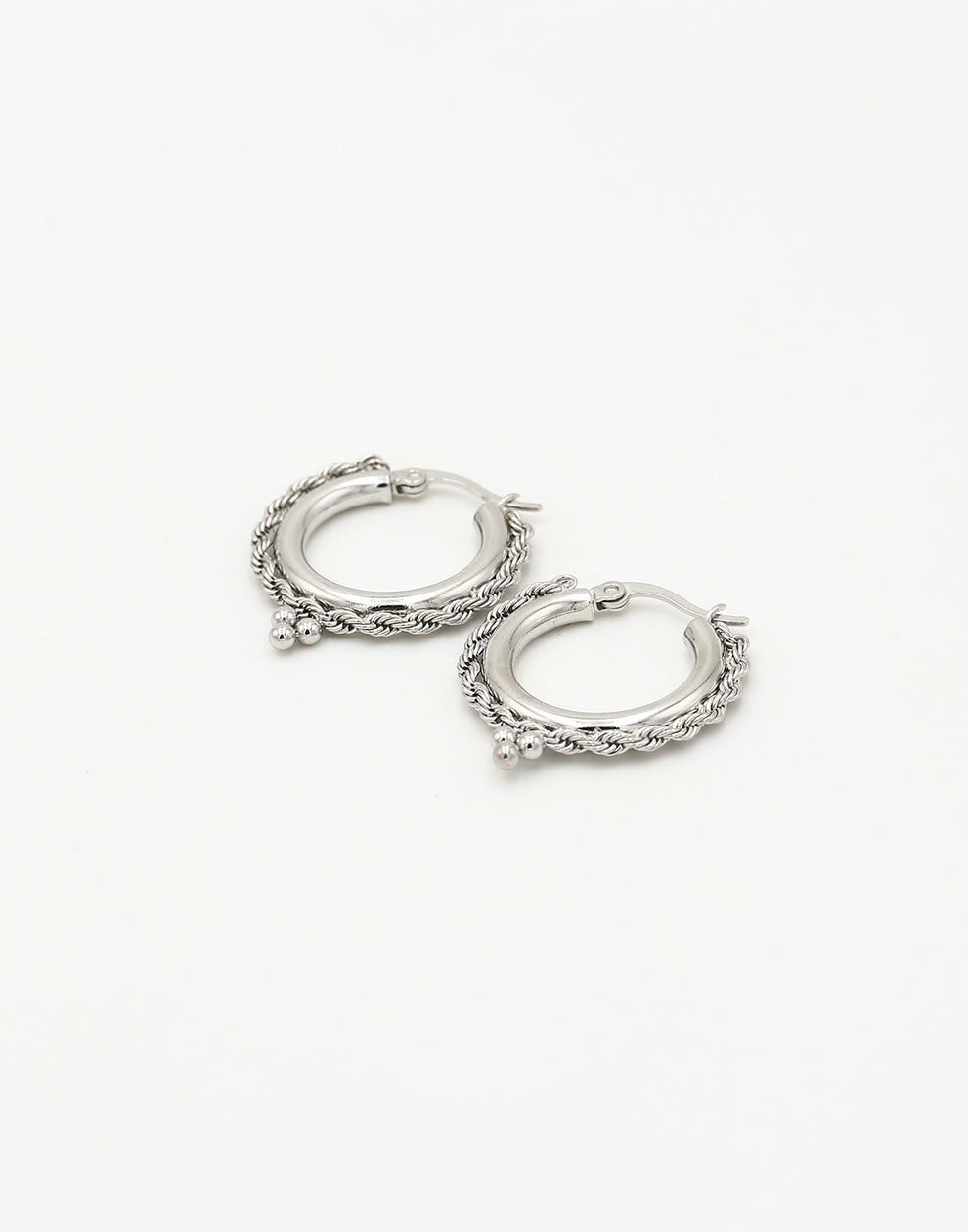 Hoops bali tribal 15mm zilverkleurig