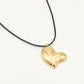 zwarte koord ketting hart goudkleurig