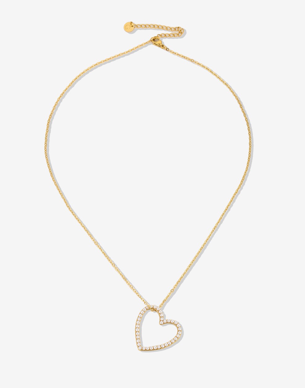 ketting hart met parels goudkleurig
